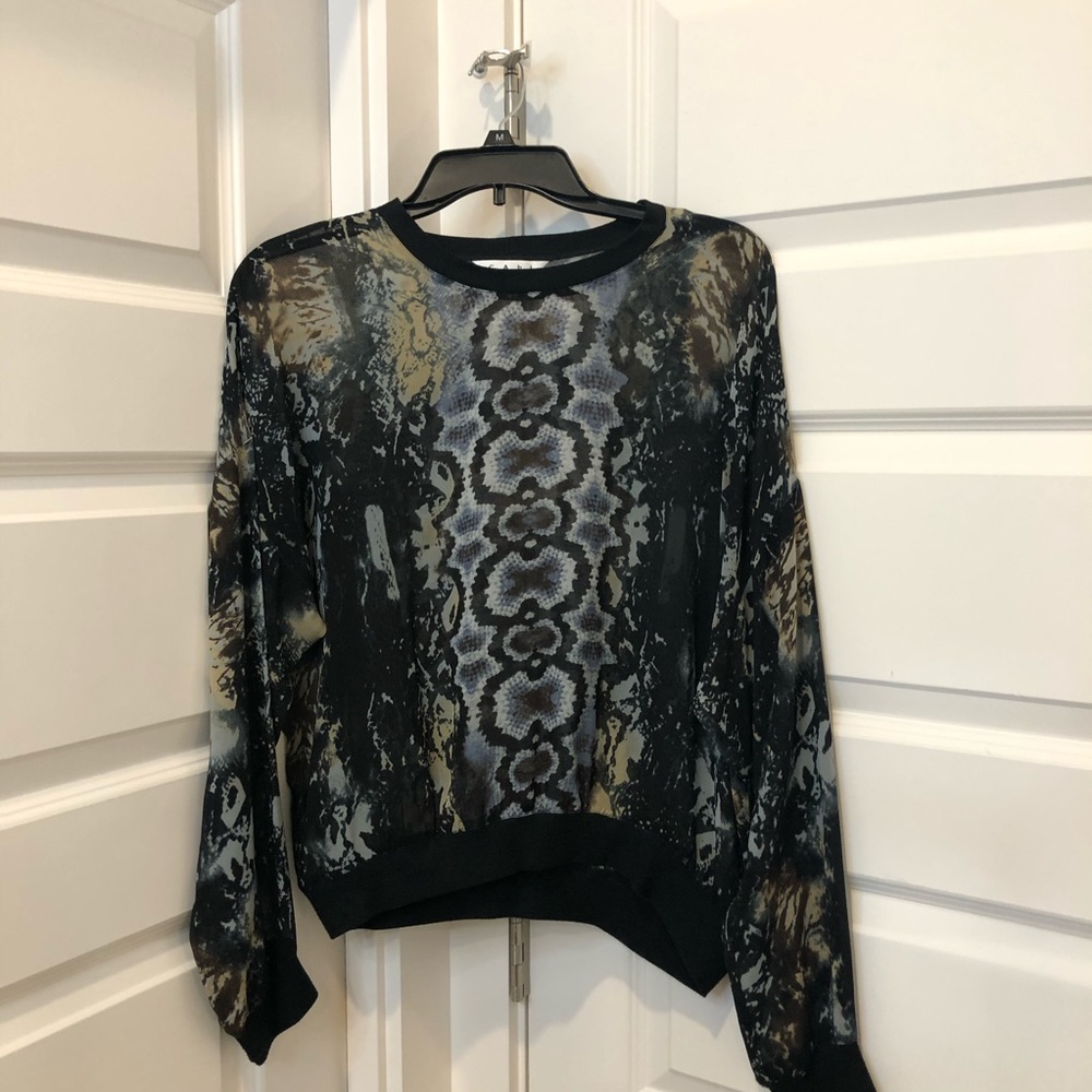 CAbi sheer snake print top